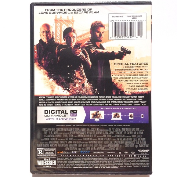 🦋 Extraction DVD 2015 Kellan Lutz Bruce Willis Gina Carano 031398237426 sealed - Picture 4 of 5